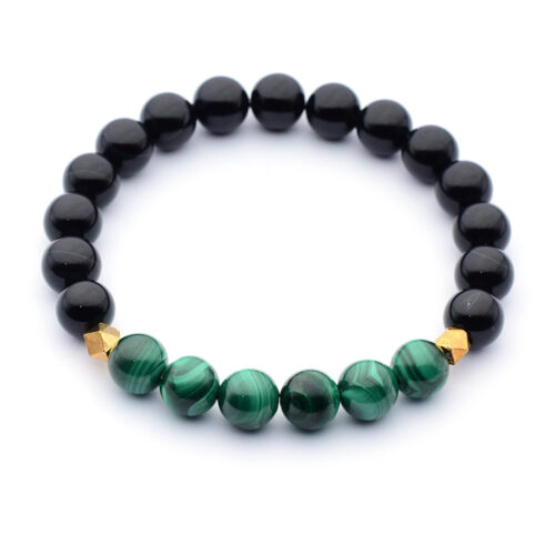 Malachite and Onyx Bracelet for Protection & Heart Chakra Healing