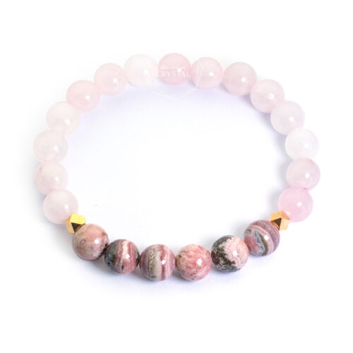 Rose Quartz Rhodochrosite Bracelet for Love, Self-Worth & Compassion | Maison de Crystal | UAE