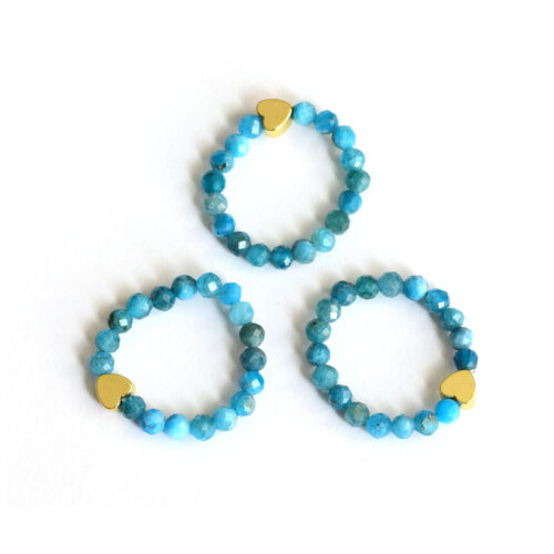 blue apatite bead ring