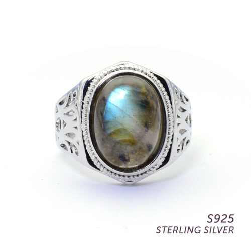 S925 Labradorite Ring for Intuition, Wisdom & Protection