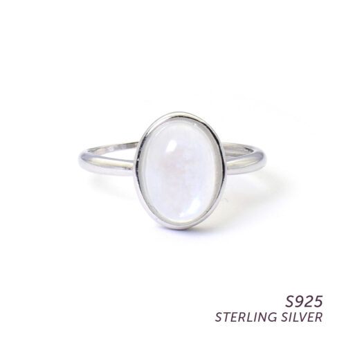 S925 Moonstone Ring for Spiritual Growth, Intuition and Balance