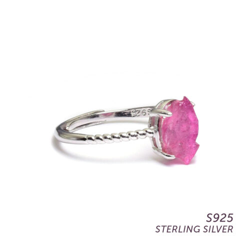 S925 Pink Tourmaline Ring for Love, Compassion & Emotional Healing