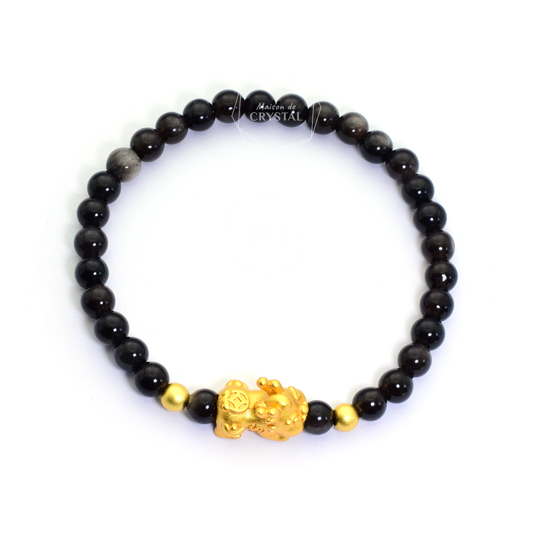 Pi Xiu Bracelet Feng Shui Black Obsidian Wealth Bracelet Pixiu Bracelets  For Men Hand Carves Mantra Bands for Women Elastic Bracelets (bracelet with  necklace) : Buy Online at Best Price in KSA -